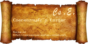 Cseresznyés Eszter névjegykártya